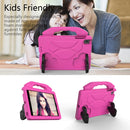 For iPad Mini 5/4/3/2/1 EVA Material Children Flat Anti Falling Cover Protective Shell With Thumb Bracket(RoseRed)