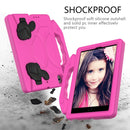 For iPad Mini 5/4/3/2/1 EVA Material Children Flat Anti Falling Cover Protective Shell With Thumb Bracket(RoseRed)