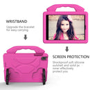 For iPad Mini 5/4/3/2/1 EVA Material Children Flat Anti Falling Cover Protective Shell With Thumb Bracket(RoseRed)