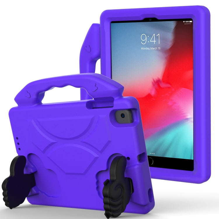 For iPad Mini 5/4/3/2/1 EVA Material Children Flat Anti Falling Cover Protective Shell With Thumb Bracket(Purple)