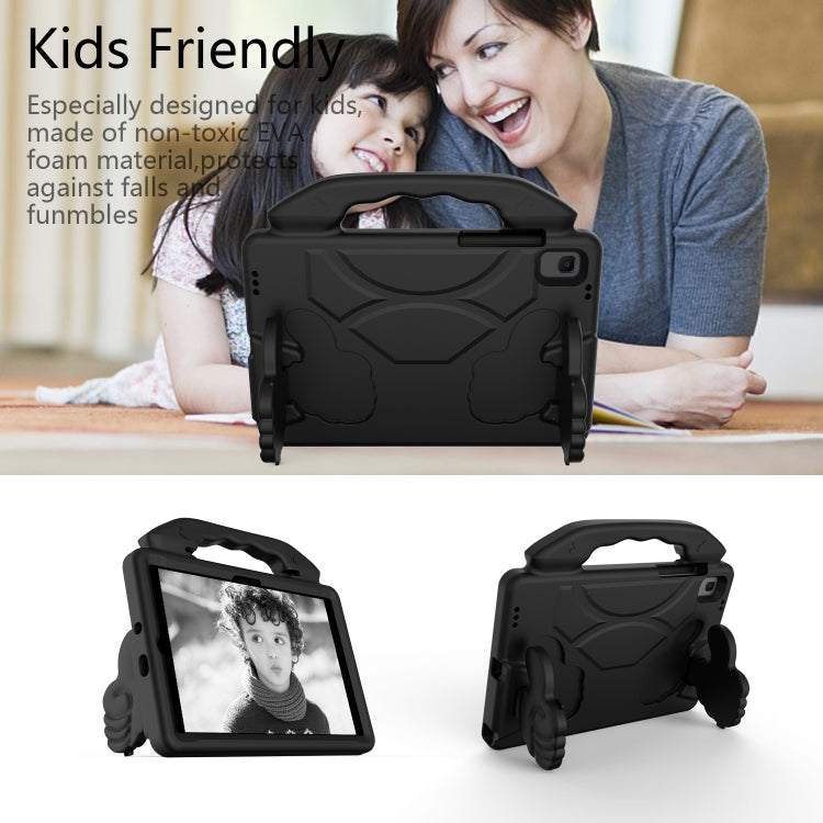 For Samsung Galaxy Tab A7 10.4(2020)T500/T505 EVA Material Children Flat Anti Falling Cover Protective Shell With Thumb Bracket(Black)