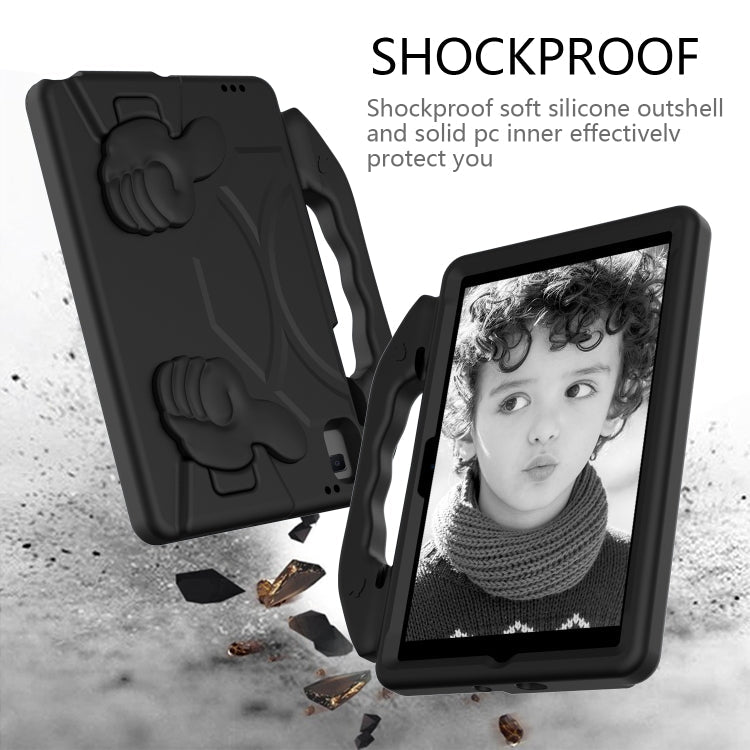 For Samsung Galaxy Tab A7 10.4(2020)T500/T505 EVA Material Children Flat Anti Falling Cover Protective Shell With Thumb Bracket(Black)