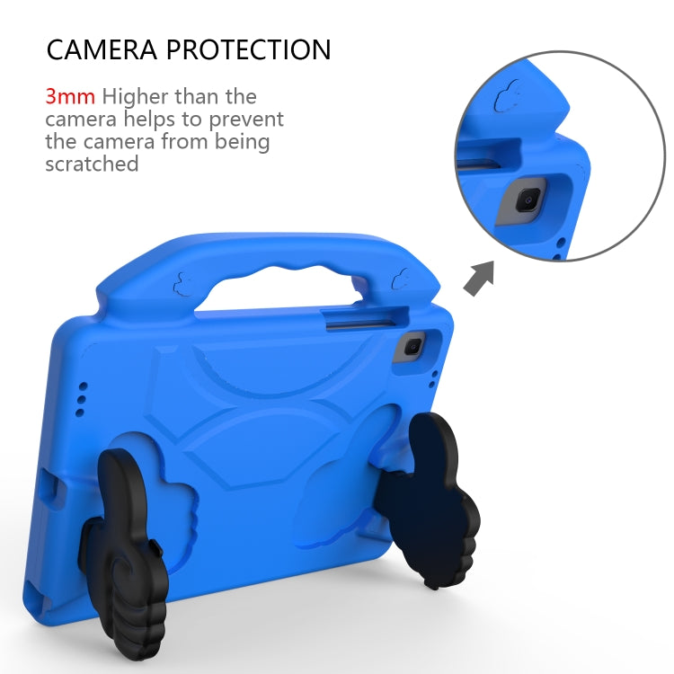 For Samsung Galaxy Tab A7 10.4(2020)T500/T505 EVA Material Children Flat Anti Falling Cover Protective Shell With Thumb Bracket(Blue)
