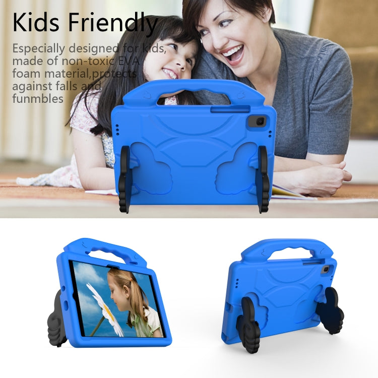For Samsung Galaxy Tab A7 10.4(2020)T500/T505 EVA Material Children Flat Anti Falling Cover Protective Shell With Thumb Bracket(Blue)