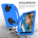 For Samsung Galaxy Tab A7 10.4(2020)T500/T505 EVA Material Children Flat Anti Falling Cover Protective Shell With Thumb Bracket(Blue)