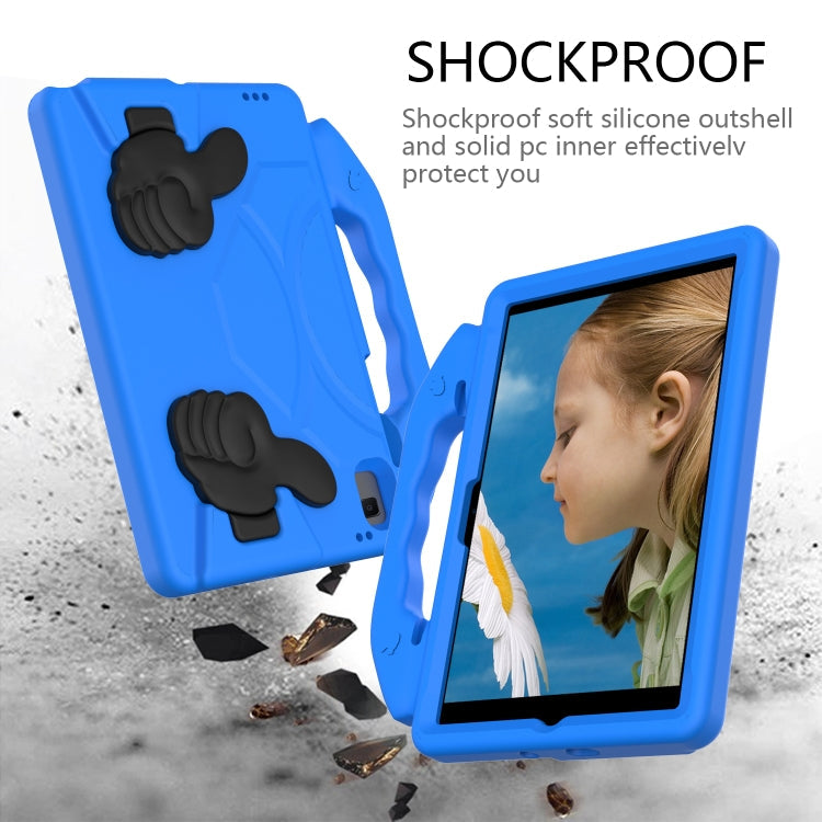 For Samsung Galaxy Tab A7 10.4(2020)T500/T505 EVA Material Children Flat Anti Falling Cover Protective Shell With Thumb Bracket(Blue)
