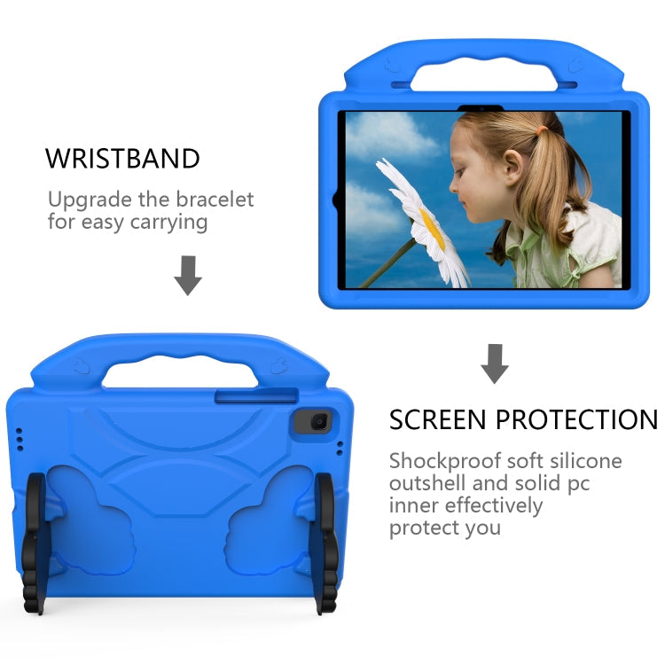 For Samsung Galaxy Tab A7 10.4(2020)T500/T505 EVA Material Children Flat Anti Falling Cover Protective Shell With Thumb Bracket(Blue)