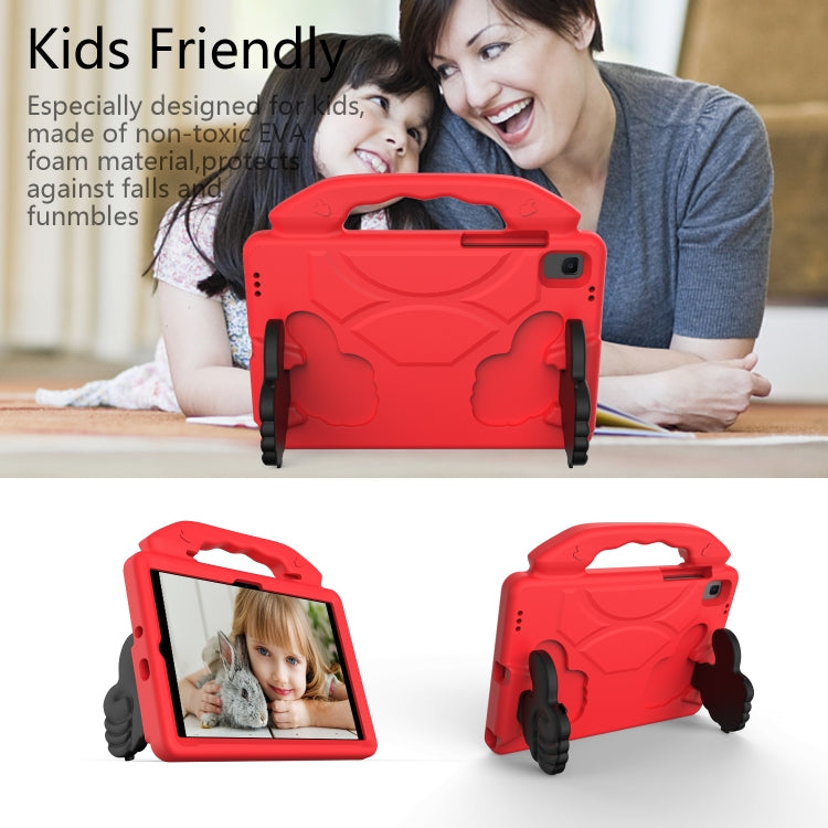 For Samsung Galaxy Tab A7 10.4(2020)T500/T505 EVA Material Children Flat Anti Falling Cover Protective Shell With Thumb Bracket(Red)