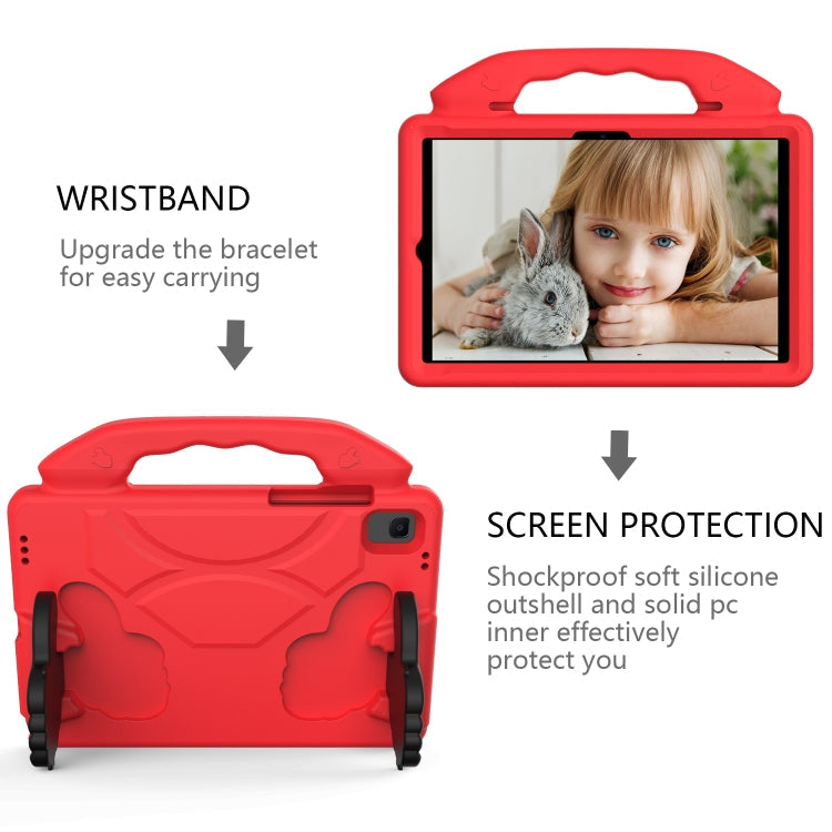 For Samsung Galaxy Tab A7 10.4(2020)T500/T505 EVA Material Children Flat Anti Falling Cover Protective Shell With Thumb Bracket(Red)