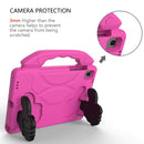 For Samsung Galaxy Tab A7 10.4(2020)T500/T505 EVA Material Children Flat Anti Falling Cover Protective Shell With Thumb Bracket(RoseRed)