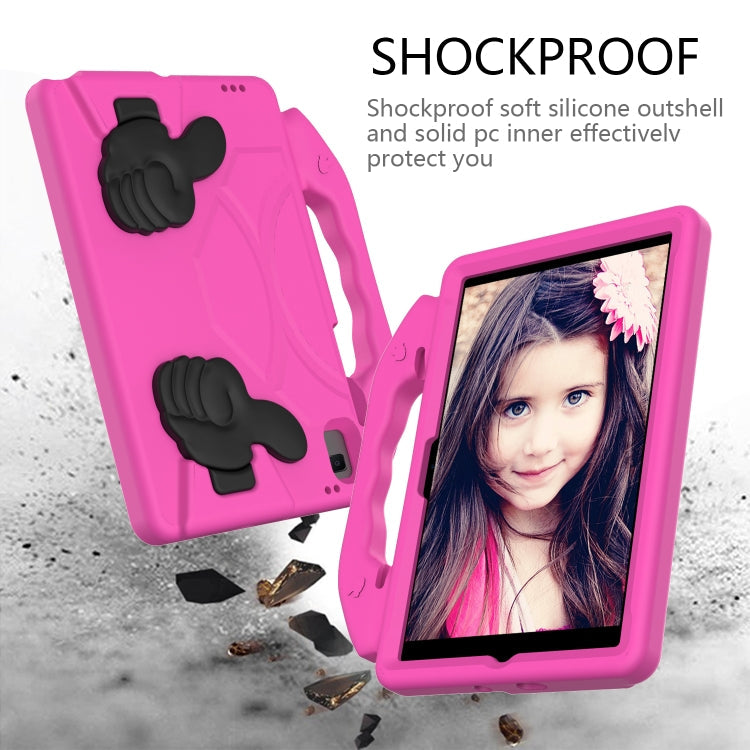 For Samsung Galaxy Tab A7 10.4(2020)T500/T505 EVA Material Children Flat Anti Falling Cover Protective Shell With Thumb Bracket(RoseRed)