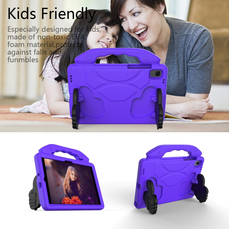 For Samsung Galaxy Tab A7 10.4(2020)T500/T505 EVA Material Children Flat Anti Falling Cover Protective Shell With Thumb Bracket(Purple)