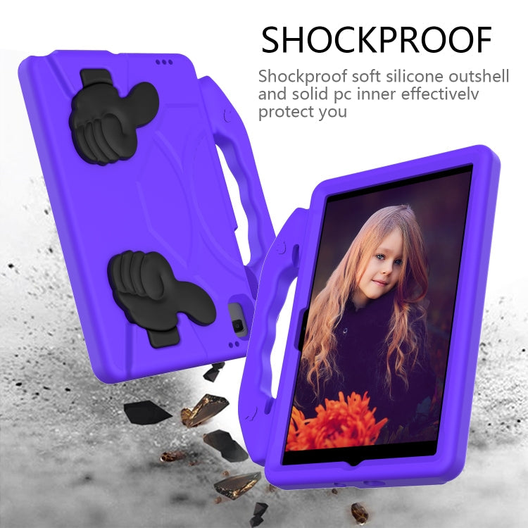 For Samsung Galaxy Tab A7 10.4(2020)T500/T505 EVA Material Children Flat Anti Falling Cover Protective Shell With Thumb Bracket(Purple)