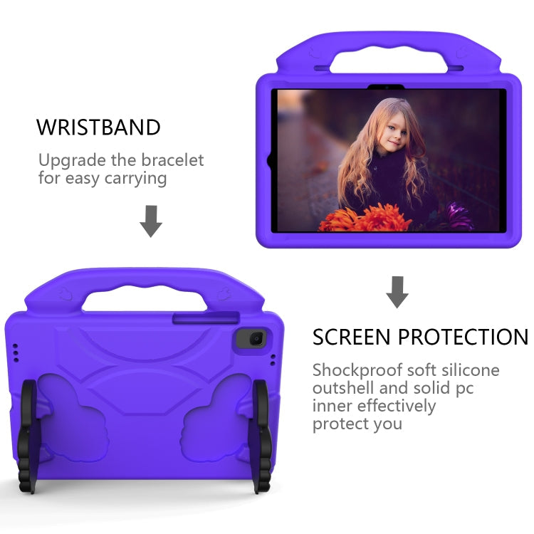 For Samsung Galaxy Tab A7 10.4(2020)T500/T505 EVA Material Children Flat Anti Falling Cover Protective Shell With Thumb Bracket(Purple)