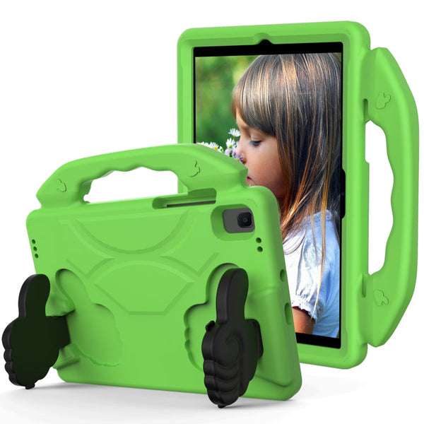 For Samsung Galaxy Tab A7 10.4(2020)T500/T505 EVA Material Children Flat Anti Falling Cover Protective Shell With Thumb Bracket(Green)