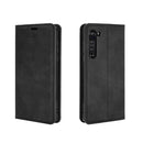 For Motorola Moto Edge Retro-skin Business Magnetic Suction Leather Case with Holder & Card Slots & Wallet(Black)