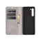 For Motorola Moto Edge Retro-skin Business Magnetic Suction Leather Case with Holder & Card Slots & Wallet(Grey)