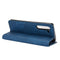 For Motorola Moto Edge Retro-skin Business Magnetic Suction Leather Case with Holder & Card Slots & Wallet(Dark Blue)