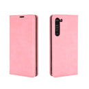 For Motorola Moto Edge Retro-skin Business Magnetic Suction Leather Case with Holder & Card Slots & Wallet(Pink)