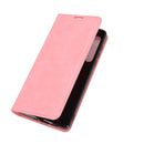 For Motorola Moto Edge Retro-skin Business Magnetic Suction Leather Case with Holder & Card Slots & Wallet(Pink)