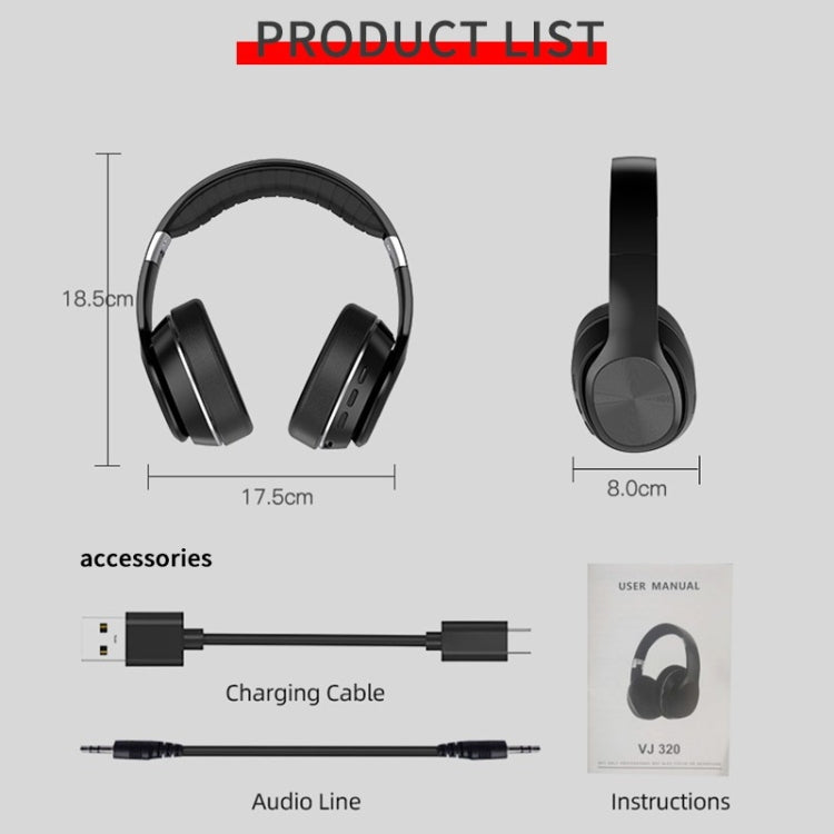 T&G VJ320 Bluetooth 5.0 Head-mounted Foldable Wireless Headphones Support TF Card with Mic(Red)
