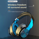 T&G VJ320 Bluetooth 5.0 Head-mounted Foldable Wireless Headphones Support TF Card with Mic(Red)