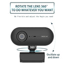 C7 1080PHD Autofocus 360-Degrees Rotation Lens Live Broadcast USB Driver-free WebCamera with Mic