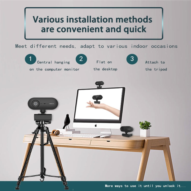C7 1080PHD Autofocus 360-Degrees Rotation Lens Live Broadcast USB Driver-free WebCamera with Mic