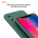 ENKAY ENK-PC071 Hat-Prince Liquid Silicone Straight Edge Shockproof Protective Case For iPhone XS / X(White)