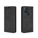 For OnePlus Nord N10 5G Retro-skin Business Magnetic Suction Leather Case with Holder & Card Slots & Wallet(Black)