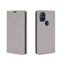For OnePlus Nord N10 5G Retro-skin Business Magnetic Suction Leather Case with Holder & Card Slots & Wallet(Grey)