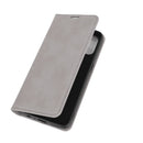 For OnePlus Nord N10 5G Retro-skin Business Magnetic Suction Leather Case with Holder & Card Slots & Wallet(Grey)