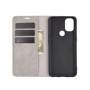 For OnePlus Nord N10 5G Retro-skin Business Magnetic Suction Leather Case with Holder & Card Slots & Wallet(Grey)