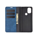 For OnePlus Nord N10 5G Retro-skin Business Magnetic Suction Leather Case with Holder & Card Slots & Wallet(Dark Blue)