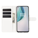 For OnePlus Nord N10 5G Litchi Texture Horizontal Flip Protective Case with Holder & Card Slots & Wallet(White)