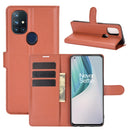 For OnePlus Nord N10 5G Litchi Texture Horizontal Flip Protective Case with Holder & Card Slots & Wallet(Brown)