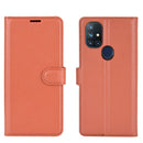 For OnePlus Nord N10 5G Litchi Texture Horizontal Flip Protective Case with Holder & Card Slots & Wallet(Brown)