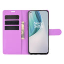 For OnePlus Nord N10 5G Litchi Texture Horizontal Flip Protective Case with Holder & Card Slots & Wallet(Purple)