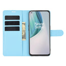 For OnePlus Nord N10 5G Litchi Texture Horizontal Flip Protective Case with Holder & Card Slots & Wallet(Blue)