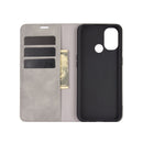 For OnePlus Nord N100 Retro-skin Business Magnetic Suction Leather Case with Holder & Card Slots & Wallet(Grey)