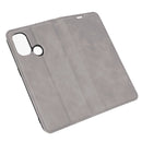 For OnePlus Nord N100 Retro-skin Business Magnetic Suction Leather Case with Holder & Card Slots & Wallet(Grey)