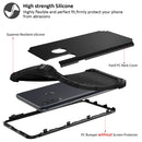 For Samsung Galaxy A20s PC + Silicone Three-piece Shockproof Protection Case(Black)
