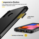 For Samsung Galaxy A20s PC + Silicone Three-piece Shockproof Protection Case(Black)