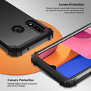 For Samsung Galaxy A20s PC + Silicone Three-piece Shockproof Protection Case(Black)