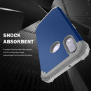 For Samsung Galaxy A10s PC + Silicone Three-piece Shockproof Protection Case(Blue)