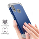 For Samsung Galaxy A10s PC + Silicone Three-piece Shockproof Protection Case(Blue)
