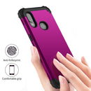 For Samsung Galaxy A10s PC + Silicone Three-piece Shockproof Protection Case(Purple)