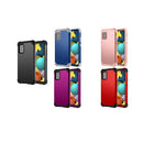 For Samsung Galaxy A10s PC + Silicone Three-piece Shockproof Protection Case(Blue)
