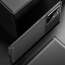 For Samsung Galaxy S21 Ultra 5G Carbon Fiber Texture Shockproof TPU Case(Black)