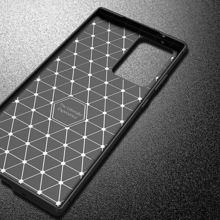 For Samsung Galaxy S21 Ultra 5G Carbon Fiber Texture Shockproof TPU Case(Black)